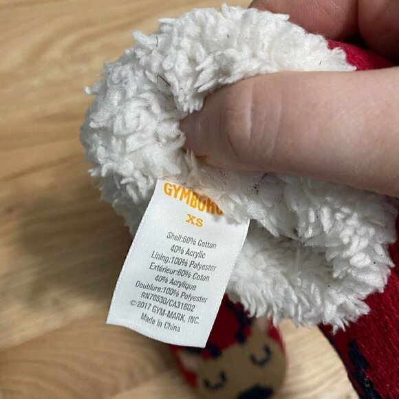 Gymboree Reindeer Slippers XS Red Kids Toddler Girls Christmas - Picture 3 of 3